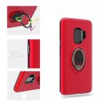 Wholesale Galaxy S9 Easy Carry Rotating Ring Stand Hybrid Case with Metal Plate (Red)